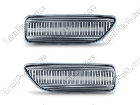 Vue de face des clignotants latéraux séquentiels à LED pour Volvo S80 - Couleur transparente