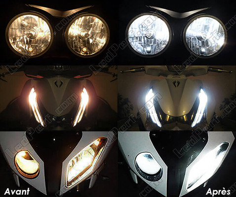 Led Veilleuses Blanc Xénon Aprilia Sport City Street 125  avant et après