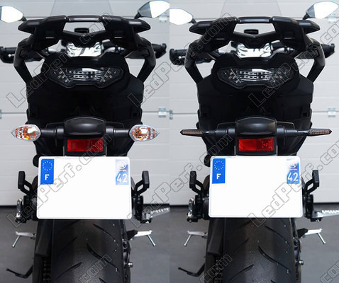 Comparatif avant et après le passage aux clignotants Séquentiels à LED de BMW Motorrad R Nine T Urban GS