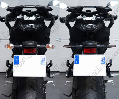 Comparatif avant et après le passage aux clignotants Séquentiels à LED de Kawasaki Z900 RS