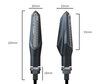 Dimensions des Clignotants dynamiques LED 3 en 1pour Yamaha FZS 600 Fazer (MK2)