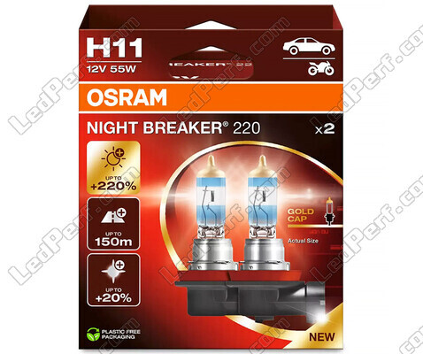 Ampoules H11 OSRAM Night Breaker® 220 - 64211NB220-2HB -Duo Box