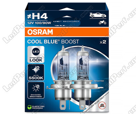 Glühlampen H4 Osram Cool Blue Boost 5500K Xenon-Effekt Ref: 62193CBB-2HB in Verpackung mit 2 Glühlampen