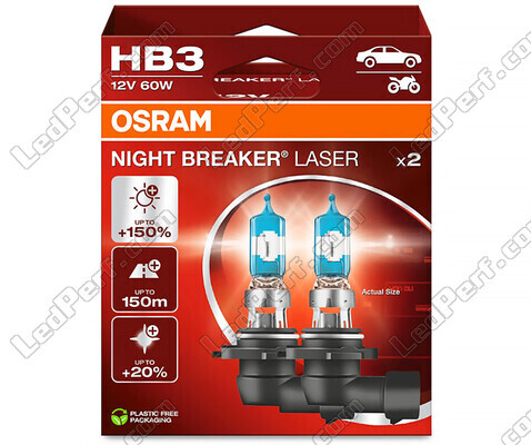 Packung mit 2 Lampen HB3 Osram Night Breaker Laser + 150% - 9005NL-2HB